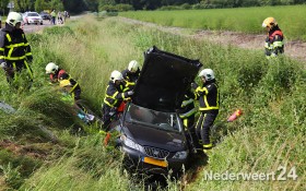 Verkeersongeval Staldijk - Boerderijweg Heibloem. Auto raakt in een diepe sloot