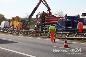 Vrachtwagen gekanteld A2 Weert