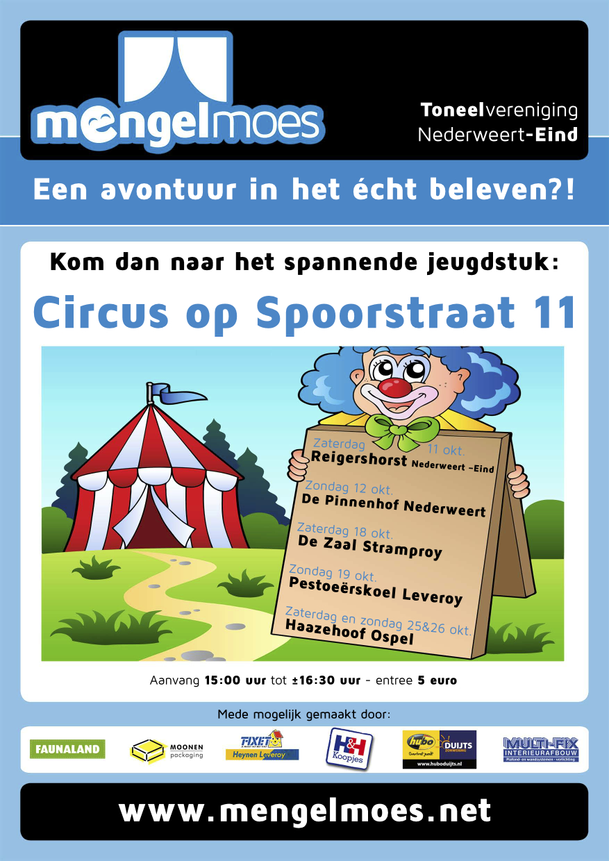 Poster jeugdstuk 2014 - Circus op Spoorstraat 11