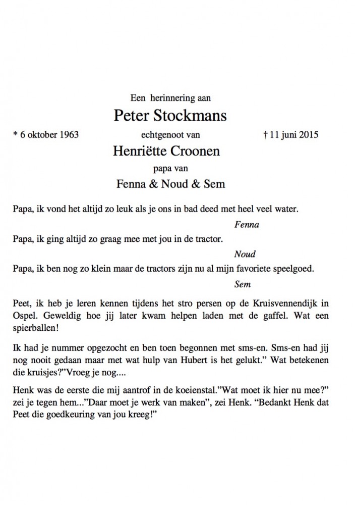 Peter Stockmans Prentje 2