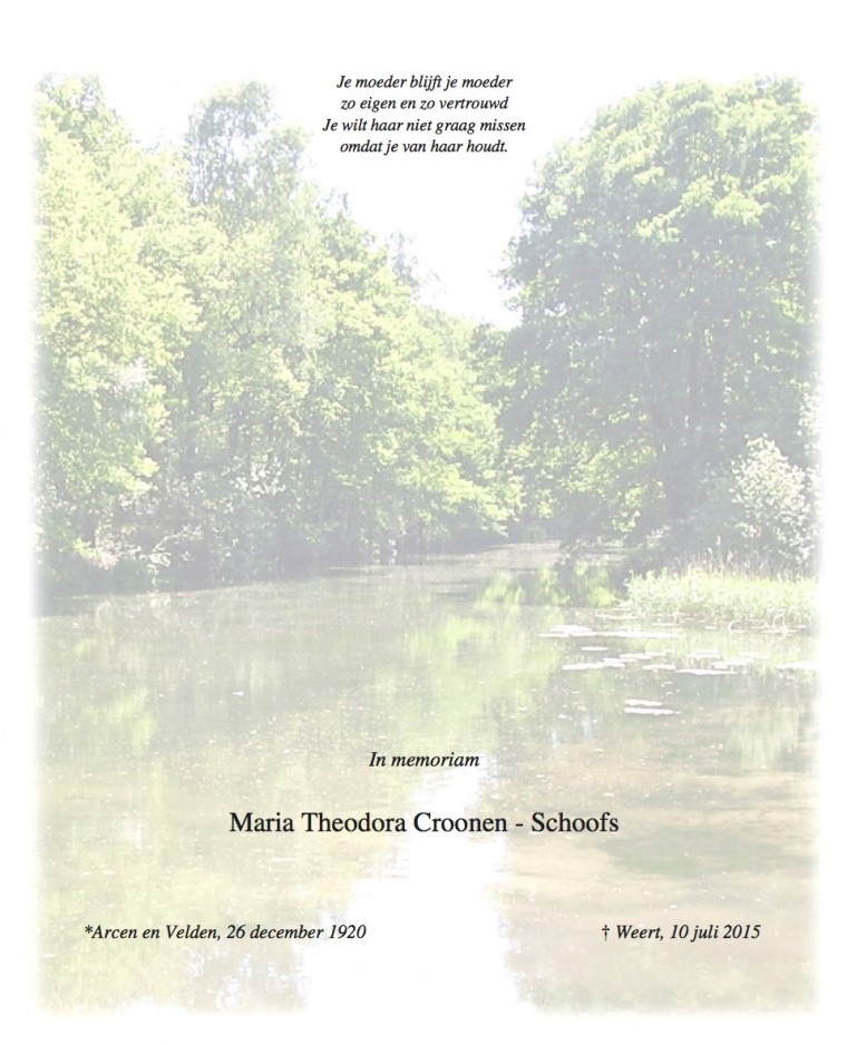 Maria Theodora Croonen - Schoofs
