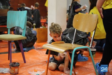 Kindervakantiewerk Nederweert 2015 maandag schilderen