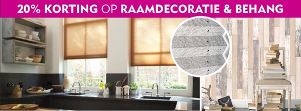aanbieding behang en raamdecoratie