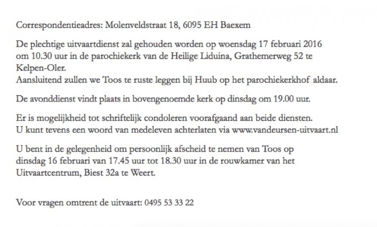 Overlijdensbericht Toos Raemakers - Baetsen 2