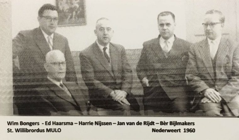 Ber Bijlmaekers met leraren MULO Nederweert 1960