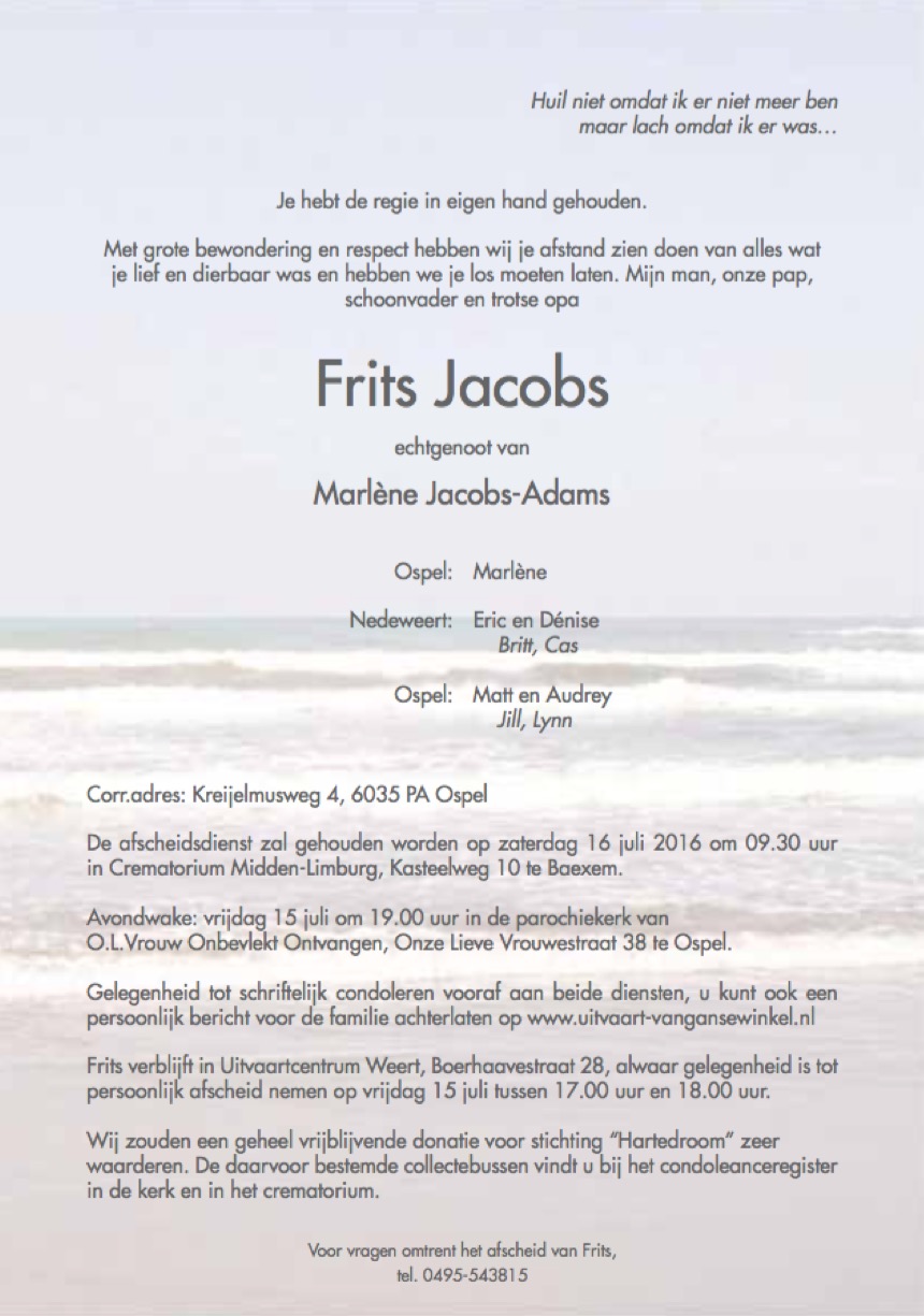 Frits Jacobs OSpel rouwadvertentie