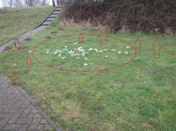 hondenpoepzakjes op gras