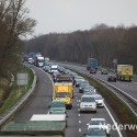 Ongeval Fennek legervoertuig met personenauto A2