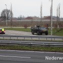 Ongeval Fennek legervoertuig met personenauto A2