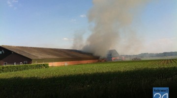 zeer grote brand bij geitenbedrijf