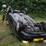 auto op de kop Noordervaart Beringe