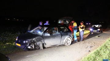 auto tegen boom Plattepeeldijk