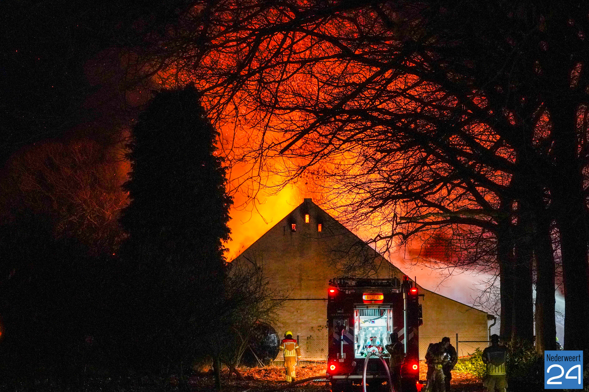 Grote brand in Grathem