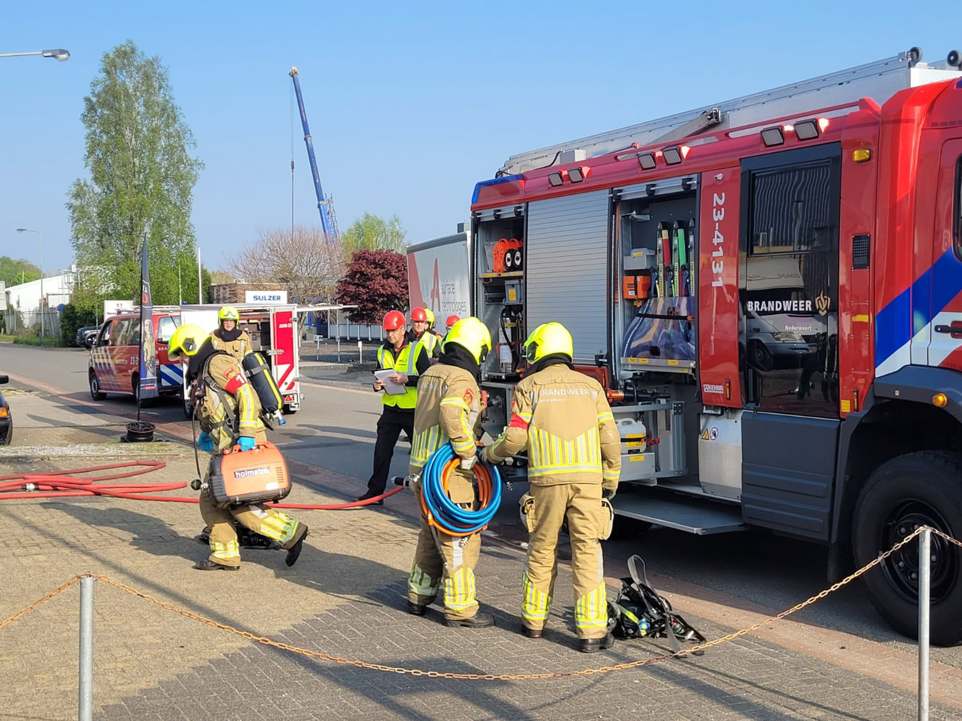 Wedstrijdploeg brandweer Nederweert 3e in Lomm