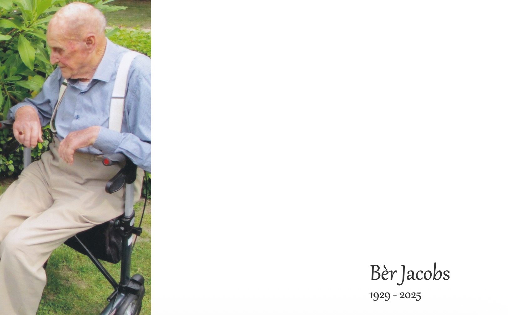 Overlijdensbericht | Bèr Jacobs †