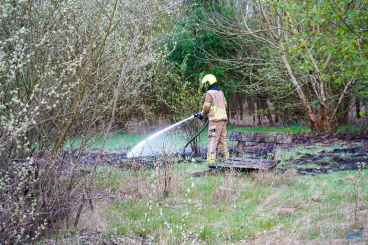 Natuurbrand aan de Gebleektesteeg in Weert