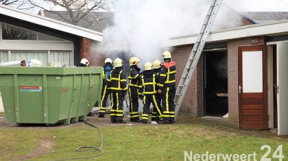 Afval, papier brand wijk Fatima Weert
