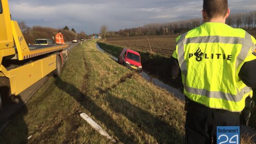 Bestelauto-in-sloot-na-botsing