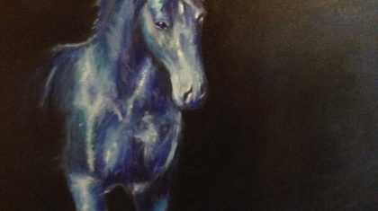 Het-schilderij-van-Eefje-heet-Paard-het-is-50-x-50-olieverf-op-doek