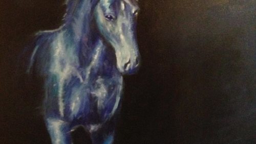 Het-schilderij-van-Eefje-heet-Paard-het-is-50-x-50-olieverf-op-doek