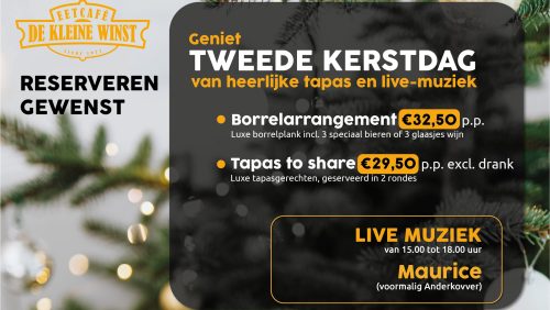 Live-muziek-en-Tapas-to-share-op-Tweede-Kerstdag-bij-Eetcafe-de-Kleine-Winst Live-muziek-en-Tapas-to-share-op-Tweede-Kerstdag-bij-Eetcafe-de-Kleine-Winst