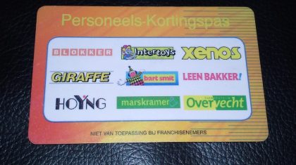 Personeels-kortingspas