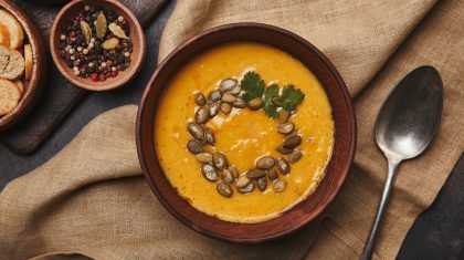 roep voor soep, soep, pompoen, soep eten