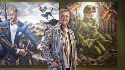 Vier-op-4-oktober-de-naamdag-van-Franciscus-van-Assisi-in-Museum-W in Museum W in Weert is zaterdag de expositite Adagio Violente van Frans Franciscus officieel geopend.